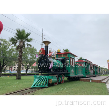 屋外漫画列車の遊園地の電動列車